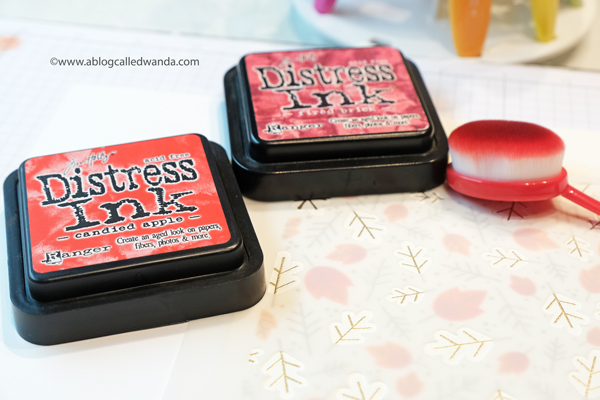 Taylored Expressions Fall Foliage Background, Taylored Expressions Handlettered stamps, stamping, die cutting, Thanksgiving card, Leaves, Stencils, Distress Inks, Blender Brushes, handmade card ideas, card layouts, Wanda Guess, A Blog Called Wanda