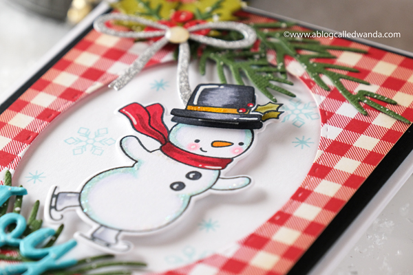 Hello Bluebird, Hello Bluebird stamps and dies, Christmas cards, Handmade Christmas cards, stamping, die cutting, Hello Bluebird Christmas Tree, copic markers, snowman, Hello Bluebird Pine Boughs dies, Hello Bluebird Cocoa Party stamps, Hello Bluebird Coffee Friends stamp set, Hello Bluebird Skating Together stamp set, Winter, DIY cards, Wanda Guess, A Blog Called Wanda