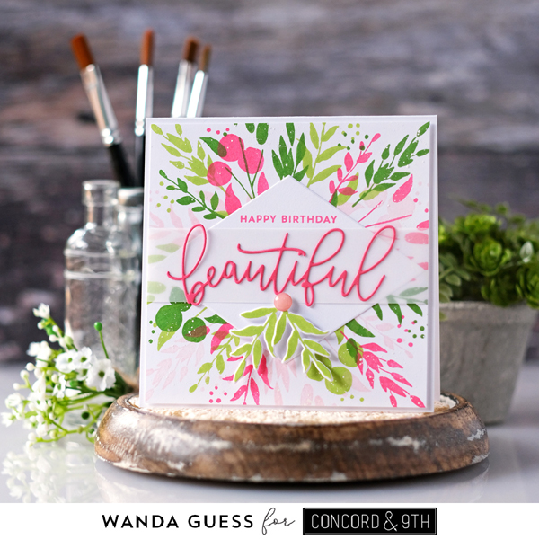 concord and 9th, concord & 9th, new release, turnabouts, turnabout jig, botanical turnabout, florals, handmade card, multi layer stamping, concord and 9th inks, misti, card ideas, birthday card ideas, wanda guess, a blog called wanda, concord and 9th feature friday
