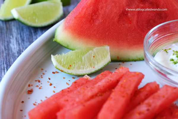 watermelon, watermelon fries, watermelon recipes, coconut dip, lime dip, pinterest recipes, summer snacks, snacks, tajin, tajin ideas, pottery barn, healthy, super foods, easy healthy snacks, watermelon ideas, made from pinterest, wanda guess, a blog called wanda
