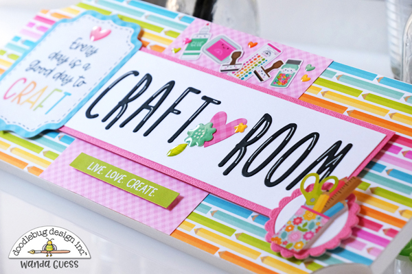 Doodlebug Design, Doodlebug Blog, Doodlebug Cute and Crafty Collection, Craft Room, Craft Room sign, craft themed paper, Crafting, Scrapbooking, DIY, Crafting, Paper Crafting ideas, Wanda Guess, A Blog Called Wanda