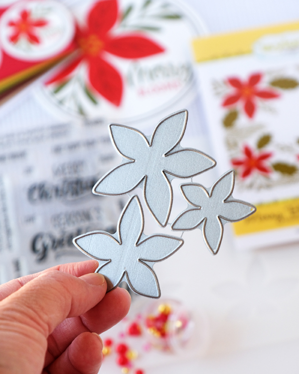 taylored expressions, card kit, very merry, merry blooms card kit, christmas card kit, poinsettia, stencils, stamps, christmas cards, stamping, diy, make your own cards, taylored expressions stamps, blender brushes, wanda guess, a blog called wanda