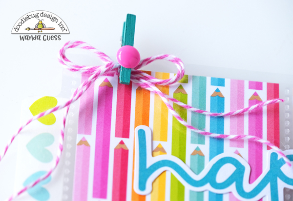 doodlebug, cute and crafty collection, doodlebug cute and crafty, pocket letter, fuse tool, make a pocket letter, crafting theme, card ideas, diy, stamping, scrapbooking, doodlebug design team, sequins, washi tape, wanda guess, a blog called wanda