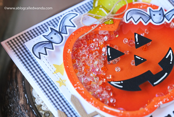 pretty pink posh, pretty pink posh new release, pretty pink posh halloween stamps and dies, halloween cards, halloween ideas, shaker card ideas, pumpkin shaker card, halloween card with stamps, stamping, make your own cards, crafts, halloween crafts, wanda guess, a blog called wanda