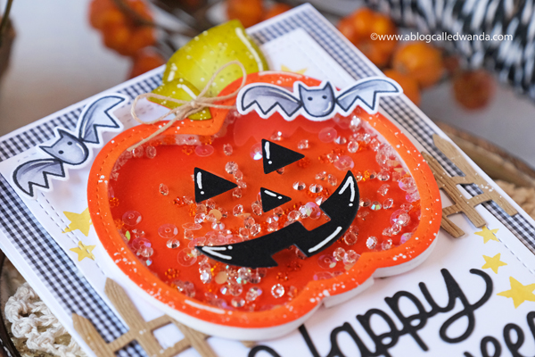 pretty pink posh, pretty pink posh new release, pretty pink posh halloween stamps and dies, halloween cards, halloween ideas, shaker card ideas, pumpkin shaker card, halloween card with stamps, stamping, make your own cards, crafts, halloween crafts, wanda guess, a blog called wanda