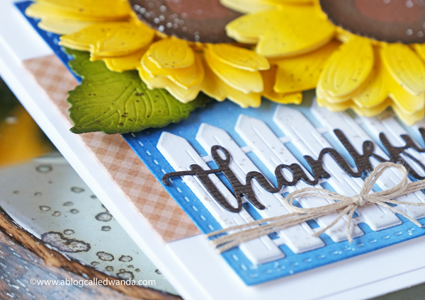 honey bee stamps, honey bee fall, honey bee autumn splendor release, sunflowers dies, bitty buzzwords dies, fence die cut, sunflower card, make your own card, scrapbooking, card ideas, stamping, thankful, autumn, wanda guess, a blog called wanda