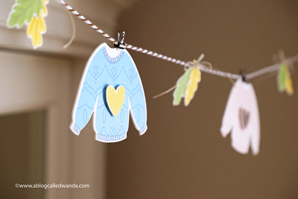 pigment craft co, pigment stamps and dies, pigment sweater weather, pigment latte art, sweater garland, paper garland. autumn card, fall card, sweater stamps and dies, pigment fall wreath stamp set, make your own garland, fall home decor, wanda guess, a blog called wanda