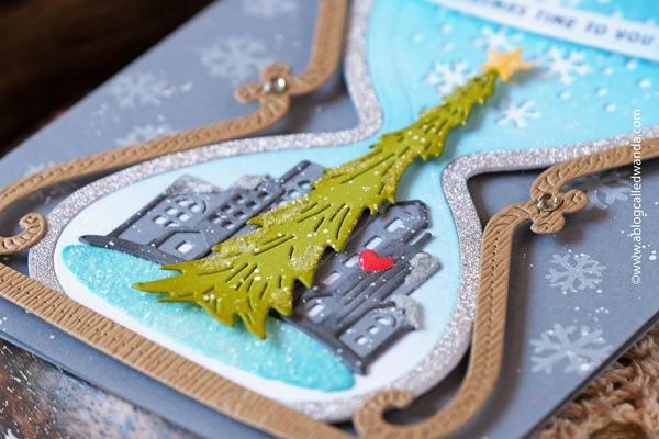the greetery, new release, christmas time collection, the greetery stamps and dies, christmas time in the city, hourglass die, snow, curio collection, winter, christmas, holiday, christmas cards, card ideas, wanda guess, a blog called wanda