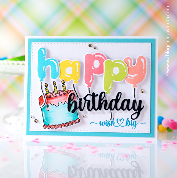 jaded blossom stamps, jaded blossom dies, jaded blossom new release, jaded blossom balloon letters, jaded blossom mason jar, jaded blossom fancy birthday, mason jar add ons, coffee, birthday card ideas, stamping, make your own cards, card layouts, wanda guess, a blog called wanda