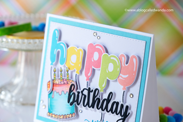 jaded blossom stamps, jaded blossom dies, jaded blossom new release, jaded blossom balloon letters, jaded blossom mason jar, jaded blossom fancy birthday, mason jar add ons, coffee, birthday card ideas, stamping, make your own cards, card layouts, wanda guess, a blog called wanda