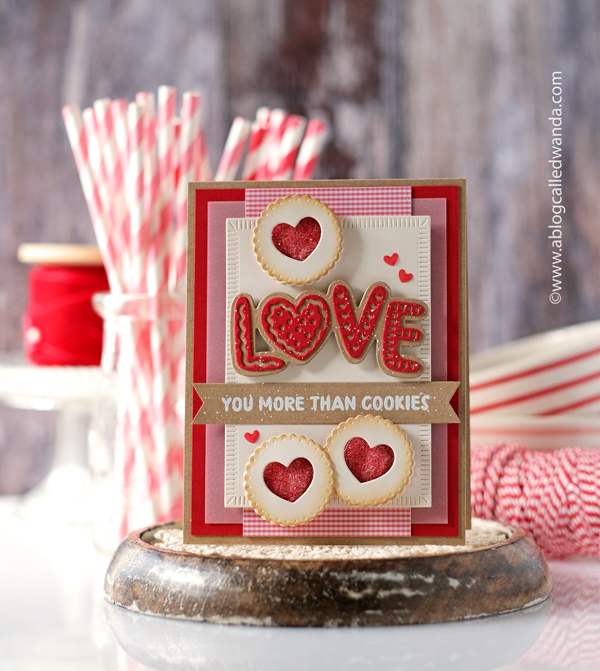 the greetery, the greetery stamps and dies, the greetery confections collection, the greetery sweet tooth stamp set, the greetery frosted frames die, the greetery love and cookies, the greetery hug in a mug sweet treats cookies, valentines, birthday card, card ideas, card layouts, wanda guess, a blog called wanda