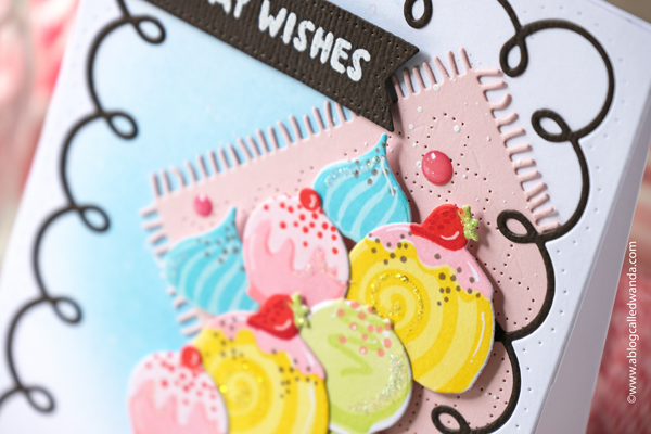 the greetery, the greetery stamps and dies, the greetery confections collection, the greetery sweet tooth stamp set, the greetery frosted frames die, the greetery love and cookies, the greetery hug in a mug sweet treats cookies, valentines, birthday card, card ideas, card layouts, wanda guess, a blog called wanda