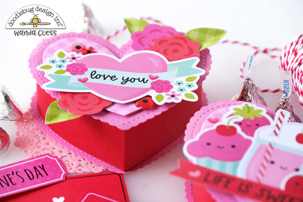doodlebug design, doodlebug new release, doodlebug lots of love, doodlebug paper, doodlebug valentines day, valentines day crafts, craft ideas, heart boxes, concord and 9th, concord & 9th, concord and 9th heart box dies, fun valentines, make your own treats for valentines, wanda guess, a blog called wanda