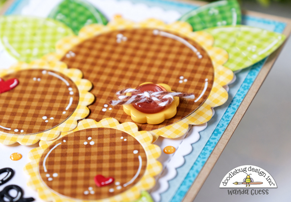 Honey Bee Scallop A2 frames, Pinkfresh Studio Color Block Rainbow, Doodlebug Cute and Crafty, Doodlebug Hello There dies, Doodlebug Raindrops vellum, Doodlebug gingham, doodlebug stripes, Doodlebug Nesting Scallops, Doodlebug paper, Doodlebug embellishments, Cards, Cardmaking, Scrapbooking, Spring, Sunflowers, Rainbow card, make your own cards, wanda guess, a blog called wanda