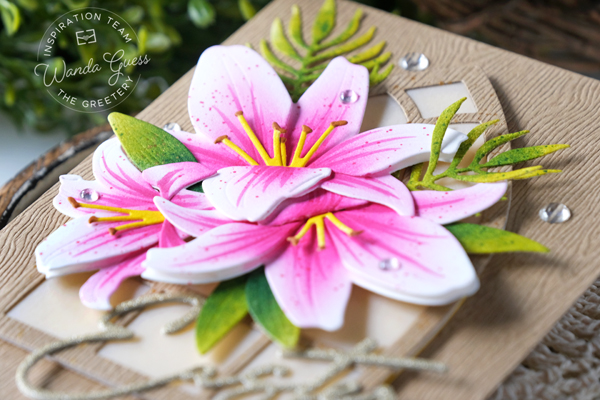 the greetery, the greetery stamps and dies, the greetery easter, the greetery cathedral, the greetery botanicuts lily die, die cuts, easter card ideas, easter, make your own easter card, diy, flower die cuts, wanda guess, a blog called wanda