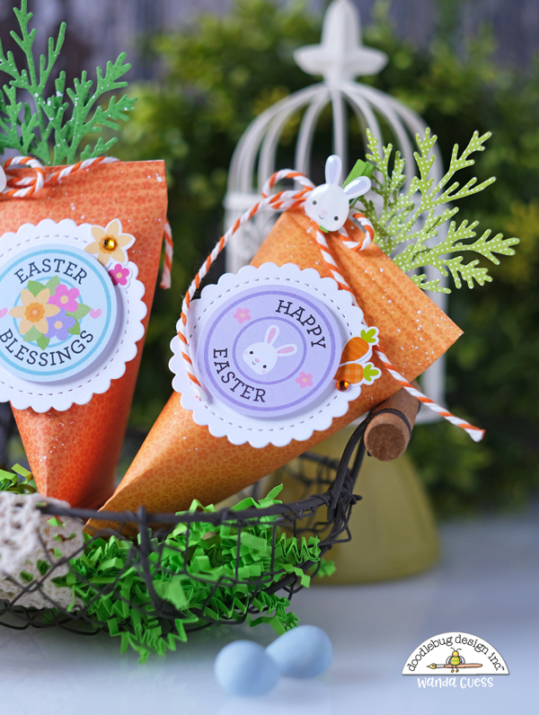 Doodlebug Design, Doodlebug paper, Doodlebug Easter, Doodlebug Hippity Hoppity, Easter crafts, Easter carrots treats, Ideas for kids Easter, Easter place settings, Easter crafting, scrapbooking, die cutting, make your own Easter treats, sour cream containers crafts, wanda guess, a blog called wanda, crafting for Easter