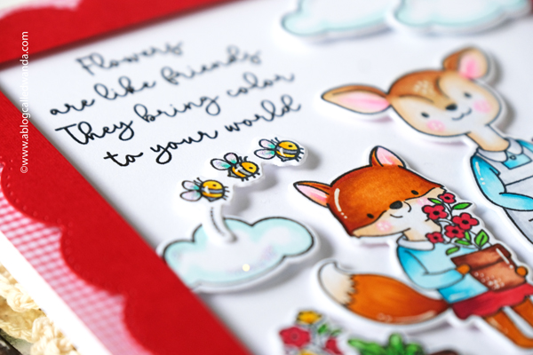 hello bluebird new release, hello bluebird stamps, hello bluebird dies, copic coloring, card ideas, card layouts, gingham, cute animal stamps, friendship cards, make your own cards.