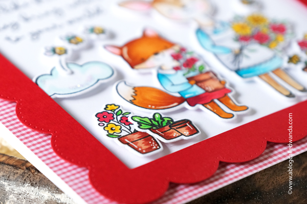 hello bluebird new release, hello bluebird stamps, hello bluebird dies, copic coloring, card ideas, card layouts, gingham, cute animal stamps, friendship cards, make your own cards.