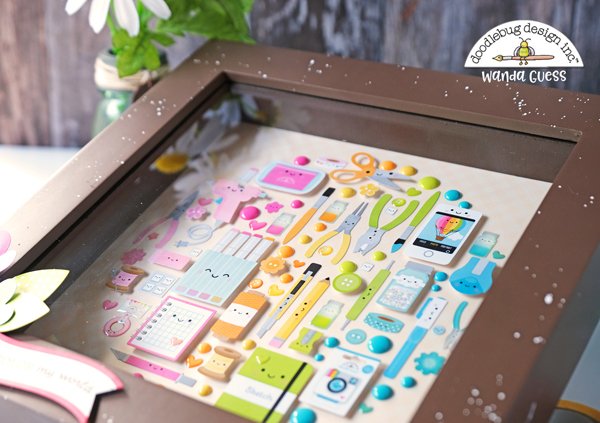 Doodlebug, Doodlebug Design, Doodlebug Shadow Box Frame, Doodlebug Shadow Box Insert, Doodlebug Cute and Crafty Collection, Craft Room, Craft Room decorations, shadow box project, diy shadow box, craft room inspiration, easy projects, wanda guess, a blog called wanda, doodlebug blog