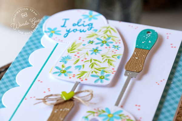 the greetery, the greetery new release, the greetery stamps and dies, the greetery stencils, the greetery garden variety, the greetery garden gear gloves, the greetery garden gear tools, the greetery botanicuts, the greetery posy pocket, diy, handmade cards, card ideas, make your own cards, greetery design team, wanda guess, a blog called wanda