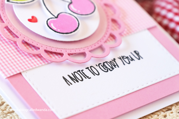 taylored expressions, card kit, te card kit, very cherry card kit, cherry stamps, stencils, die cuts, cards, polychromos on kraft, card ideas, cherry background stamp, wanda guess, a blog called wanda