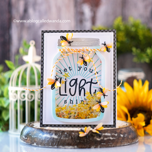 the greetery, the greetery new release, capturing summer collection, stamps, dies, jumbo jar, fireflies, Sitting Pretty dies, Shining Light stamp set, handmade cards, shaker card, card ideas, summer projects, wanda guess, a blog called wanda