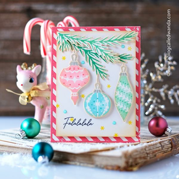 pinkfresh studio, stamps , dies, hot foil, crafts, cards, Pinkfresh Studio Christmas release, Holiday Christmas cards, stencils, Ornaments, diy christmas cards, card ideas, card layouts, wanda guess, a blog called wanda
