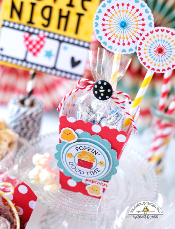 doodlebug, doodlebug design, doodlebug paper, doodlebug fun at the park, fun at the park collection, disney scrapbooking, disney paper, movie night party ideas, movie night treats, popcorn box die, fry box die, diy, crafty ideas, scrapbooking, fun crafts for kids, wanda guess, a blog called wanda