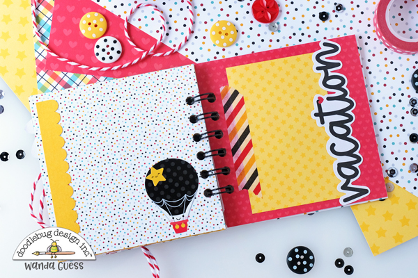 doodlebug, doodlebug fun at the park, mini scrapbook, mini album, make your own mini scrapbook, travel scrapbook ideas, disney, travel, we r memory keepers cinch, disney scrap ideas, diy, scrapbooking, wanda guess, a blog called wanda