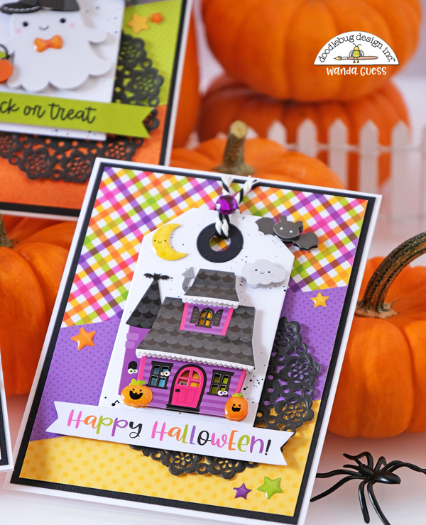 doodlebug, doodlebug halloween, doodlebug happy haunting collection, halloween cards, fun cards, card sketch, make your own halloween cards, doodlebug design, wanda guess, a blog called wanda, doodlebug blog