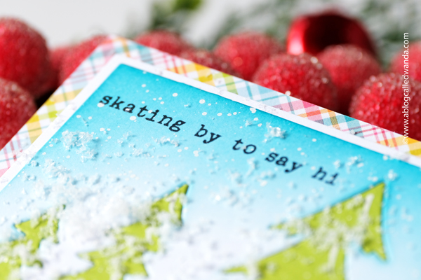 Hello Bluebird stamps, hello bluebird stamps and dies, winter, christmas, gnomes, gingerbread house, gingerbread man, copic markers, holiday, skating, slimline card, winter skate stamp set, sweet christmas stamp set, gnome for the holidays stamp set, ovals dies, distress ink blending, card ideas, handmade christmas cards, plaid, stripes, wanda guess, a blog called wanda