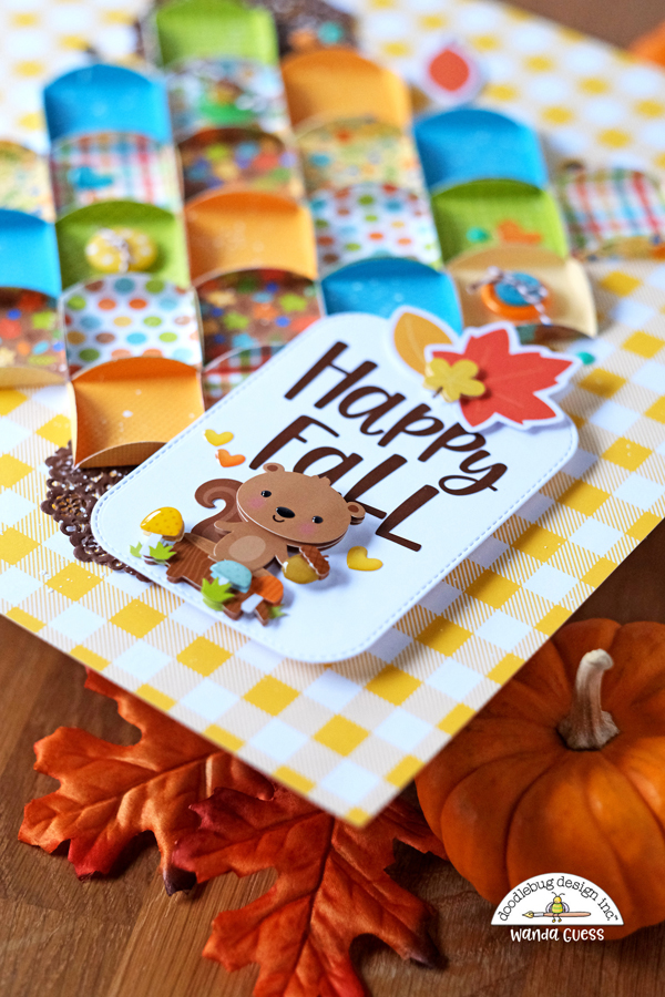 Doodlebug, Doodlebug collections, Doodlebug paper, Doodlebug Great Outdoors, Scrapbooking, Scrapbook layout, card ideas, Fall, Fall decor, Fall Scrapbooking, 12x12 gingham, Wanda Guess, a blog called wanda