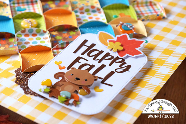 Doodlebug, Doodlebug collections, Doodlebug paper, Doodlebug Great Outdoors, Scrapbooking, Scrapbook layout, card ideas, Fall, Fall decor, Fall Scrapbooking, 12x12 gingham, Wanda Guess, a blog called wanda