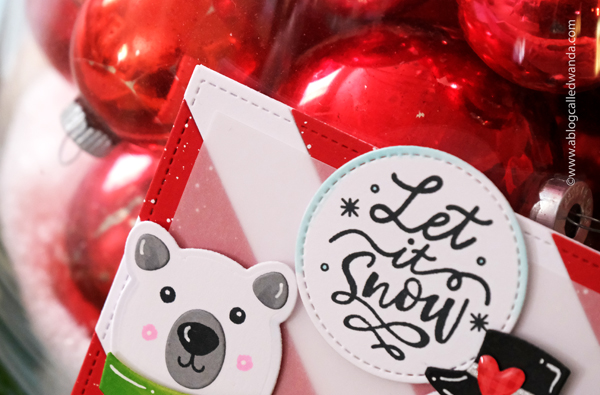 taylored expressions, lawn fawn, stamps, dies, stamping, handmade cards, card ideas, christmas cards, make your own christmas cards, winter, snowman, penguin, polar bear, taylored expressions snow squad, lawn fawn diagonal simple stripes, lawn fawn magic holiday messages, cheerful, happy, wanda guess, a blog called wanda