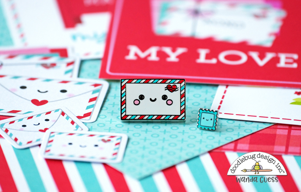 Doodlebug, Doodlebug Design, Doodlebug Lots of Love Collection, Valentine's Day, Valentine Mailbox, Paper Mailbox, Valentine Crafts, Valentine projects, Doodlebug hearts, Wanda Guess, A Blog Called Wanda