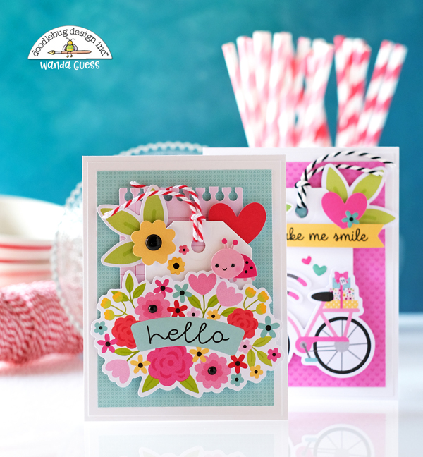 doodlebug paper, doodlebug lots of love collection, doodlebug dies, doodlebug valentines day, card trio, doodlebug card ideas, valentine cards, make your own valentines, handmade cards, wanda guess, a blog called wanda