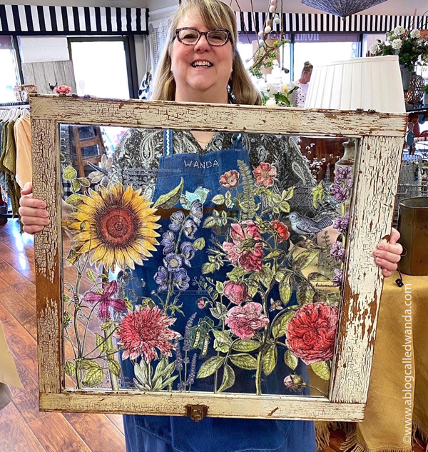 iron orchid designs, iron orchid transfers, iron orchid transfers on windows, antique windows, diy window project, craft class, iron orchid flowers, diy, home decor, wanda guess