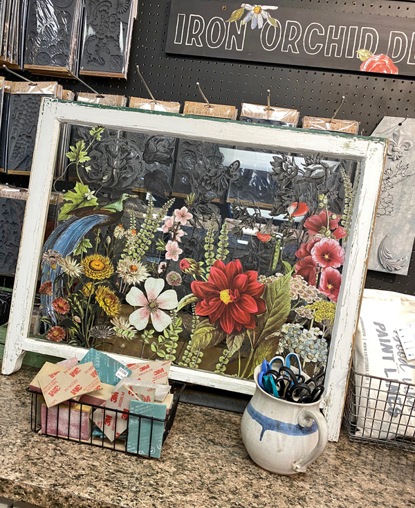 iron orchid designs, iron orchid transfers, iron orchid transfers on windows, antique windows, diy window project, craft class, iron orchid flowers, diy, home decor, wanda guess