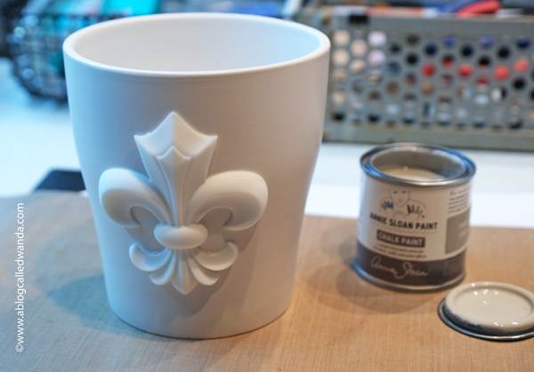 iron orchid designs, iron orchid molds, iron orchid designs ideas, orchid pot, iron orchid fleur de lis mold, resin casting, resin in iron orchid molds, annie sloan chalk paints, decorate a flower pot, gift ideas, annie sloan black wax, clear wax, annie sloan paris gray, ideas for resin, wanda guess, a blog called wanda