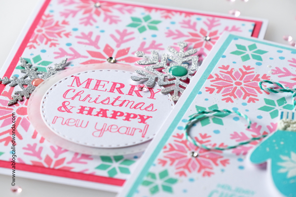 Taylored Expressions, Taylored Expressions snowflake stencils, quad snowflake stencils, quad stencils, distress oxide inks, pastel, christmas, winter, snowflakes, cards, christmas cards, make your own christmas card, card ideas, mittens dies, cards with stencils, wanda guess, a blog called wanda