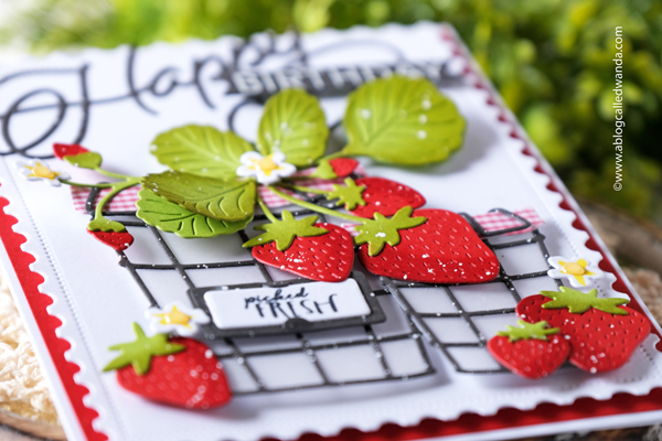 the greetery, the greetery stamps and dies, the greetery confections collection, the greetery new release, the greetery strawberry botanicuts dies, the greetery market basket, the greetery sweet tooth, the greetery curio confections, valentine card, birthday card, card ideas, card layouts, wanda guess, a blog called wanda