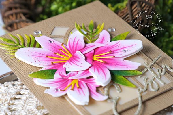 the greetery, the greetery stamps and dies, the greetery easter, the greetery cathedral, the greetery botanicuts lily die, die cuts, easter card ideas, easter, make your own easter card, diy, flower die cuts, wanda guess, a blog called wanda