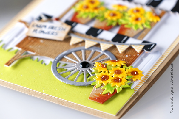 honey bee stamps, honey bee new release, honey bee market car builder dies, honey bee stamps farm fresh market cart, honey bee stamps sunflowers, sunflowers card, cards for ukraine, die cuts, handmade card, cute card ideas, friendship card, card layout, wanda guess, a blog called wanda