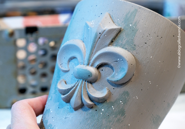 iron orchid designs, iron orchid molds, iron orchid designs ideas, orchid pot, iron orchid fleur de lis mold, resin casting, resin in iron orchid molds, annie sloan chalk paints, decorate a flower pot, gift ideas, annie sloan black wax, clear wax, annie sloan paris gray, ideas for resin, wanda guess, a blog called wanda