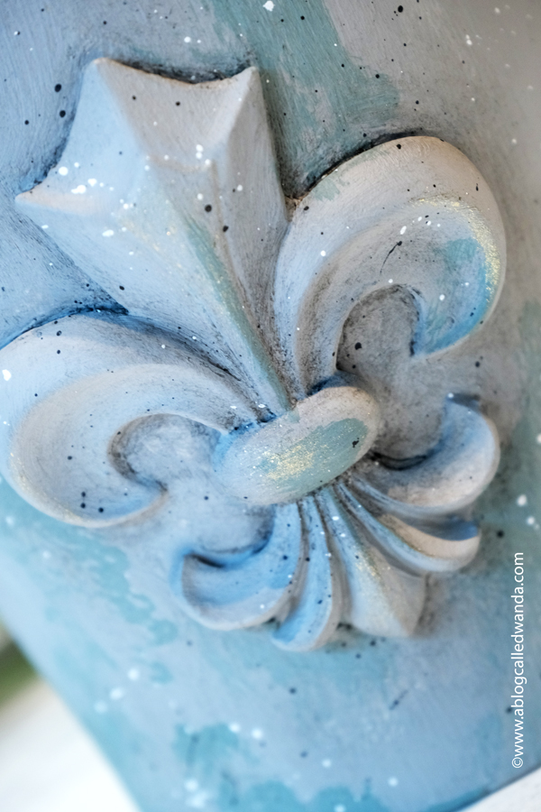 iron orchid designs, iron orchid molds, iron orchid designs ideas, orchid pot, iron orchid fleur de lis mold, resin casting, resin in iron orchid molds, annie sloan chalk paints, decorate a flower pot, gift ideas, annie sloan black wax, clear wax, annie sloan paris gray, ideas for resin, wanda guess, a blog called wanda