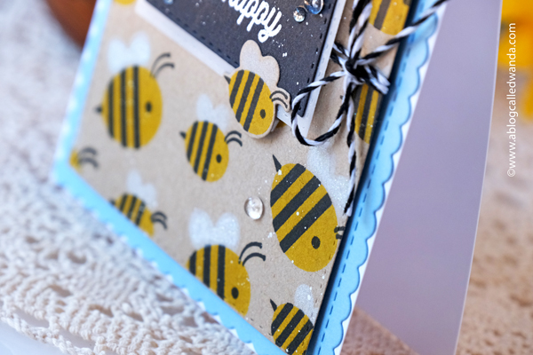 taylored expressions, taylored expressions card kits, card kit, bee's knees kit, bees, stamping, stencils, die cuts, scrapbooking, card ideas, card layouts, taylored expressions stamps, wanda guess, a blog called wanda