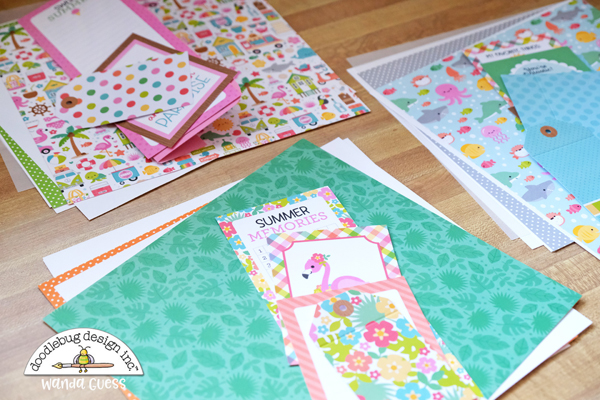 doodlebug, doodlebug paper, doodlebug seaside summer, doodlebug ideas, doodlebug scrapbooking, travelers notebooks, how to make your own travelers notebooks, diy travelers notebooks, scrapbook ideas, make your own scrapbook, wanda guess, a blog called wanda