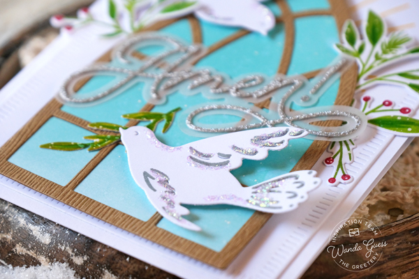 The greetery, the greetery new release, the greetery stamps and dies, the greetery a song of christmas, the greetery peaceful olive, the greetery peaceful doves, the greetery heaven and nature sing, stamps, dies, handmade cards, card ideas, card layouts, christmas, winter, christmas cards, wanda guess, a blog called wanda