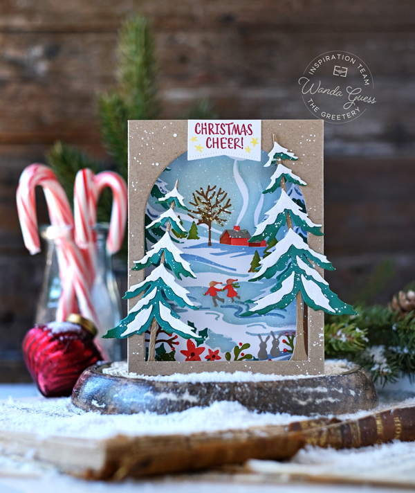 the greetery, the greetery new release, the greetery a song of christmas, the greetery stamps and dies, the greetery figgy pudding box, the greetery cooking up christmas, the greetery stencilscapes winter, card ideas, handmade cards, card layouts, christmas card ideas, wanda guess, a blog called wanda