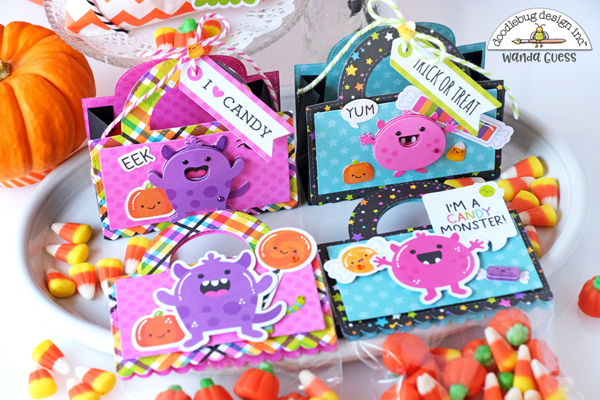 doodlebug, doodlebug monster madness, doodlebug halloween, doodlebug monsters, halloween treat ideas, halloween treat boxes, halloween candy treat bags, pixi dust halloween box, make your own halloween treats, halloween party ideas, wanda guess, a blog called wanda